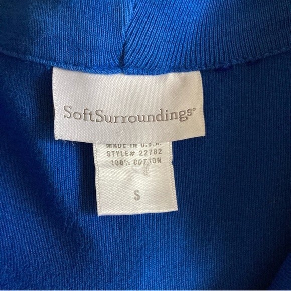 Soft Surrounding Half Zip Blue Pullover Small - Picture 3 of 9